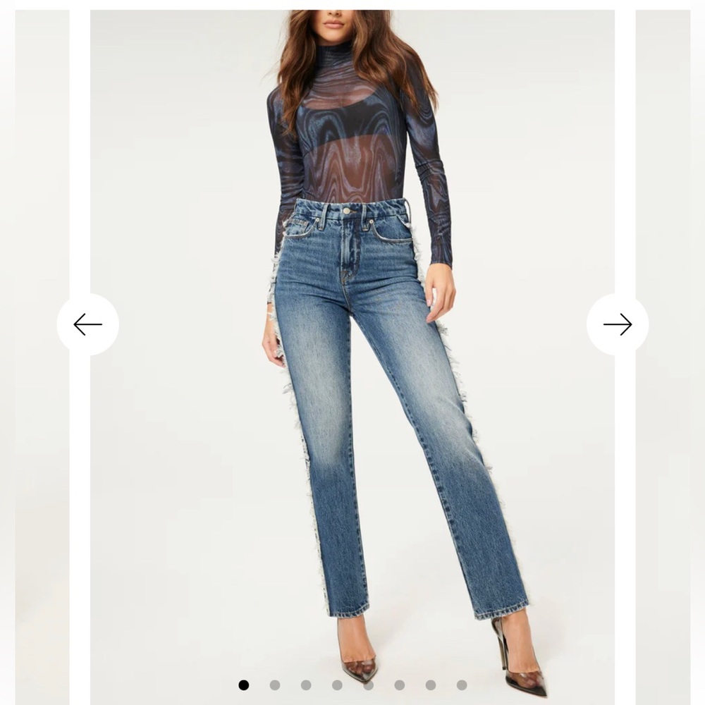 NWT Good American Side Fray Jeans BRAND NEW